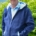 Edelweiss-Kapuzenjacke, m/w, blau/hellblauer Edelweiss-Stoff
